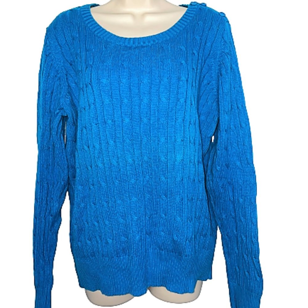 NWOT Women XL ST JOHN'S BAY Turquoise Blue Sweater